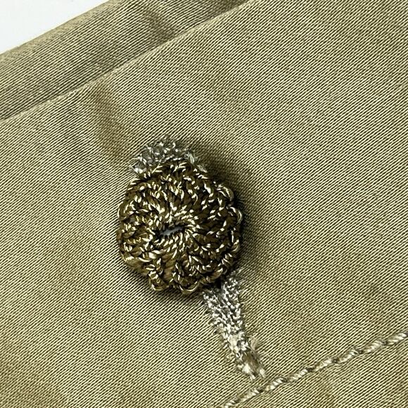 New Soft Surrounding Khaki Pants Crochet‎ Covered Button Ankle Straight Sz TXL - Picture 4 of 13